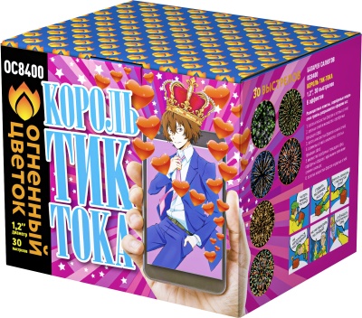 Король Тик-Тока Батарея салютов купить в Твери | tver.salutsklad.ru