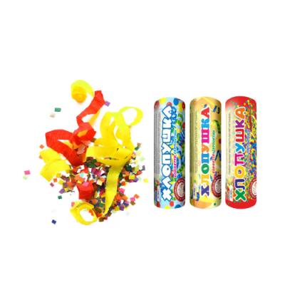 Набор ( 3конф.+3серп.) Набор хлопушек купить в Твери | tver.salutsklad.ru